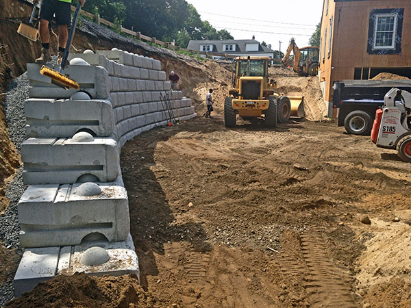 Commercial retaining wall.
